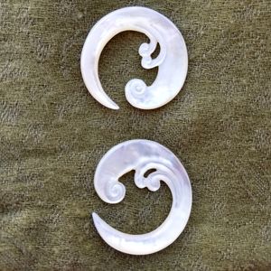 Mother of Pearl Spiral Earrings